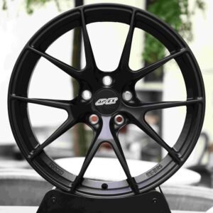 APEX-Style Gloss Black 5 Split-Spoke Forged Wheels – Toyota GR86 / BMW 3 Series F30 Fitment (5-Lug)