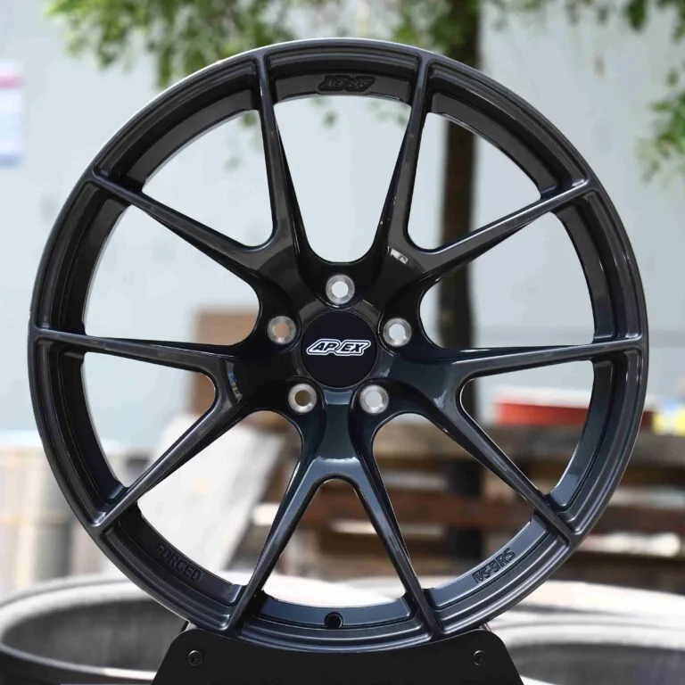 Toyota GR86 wheels – Matte Silver 5 Y-Spoke (APEX VS-5RS-Style), front view