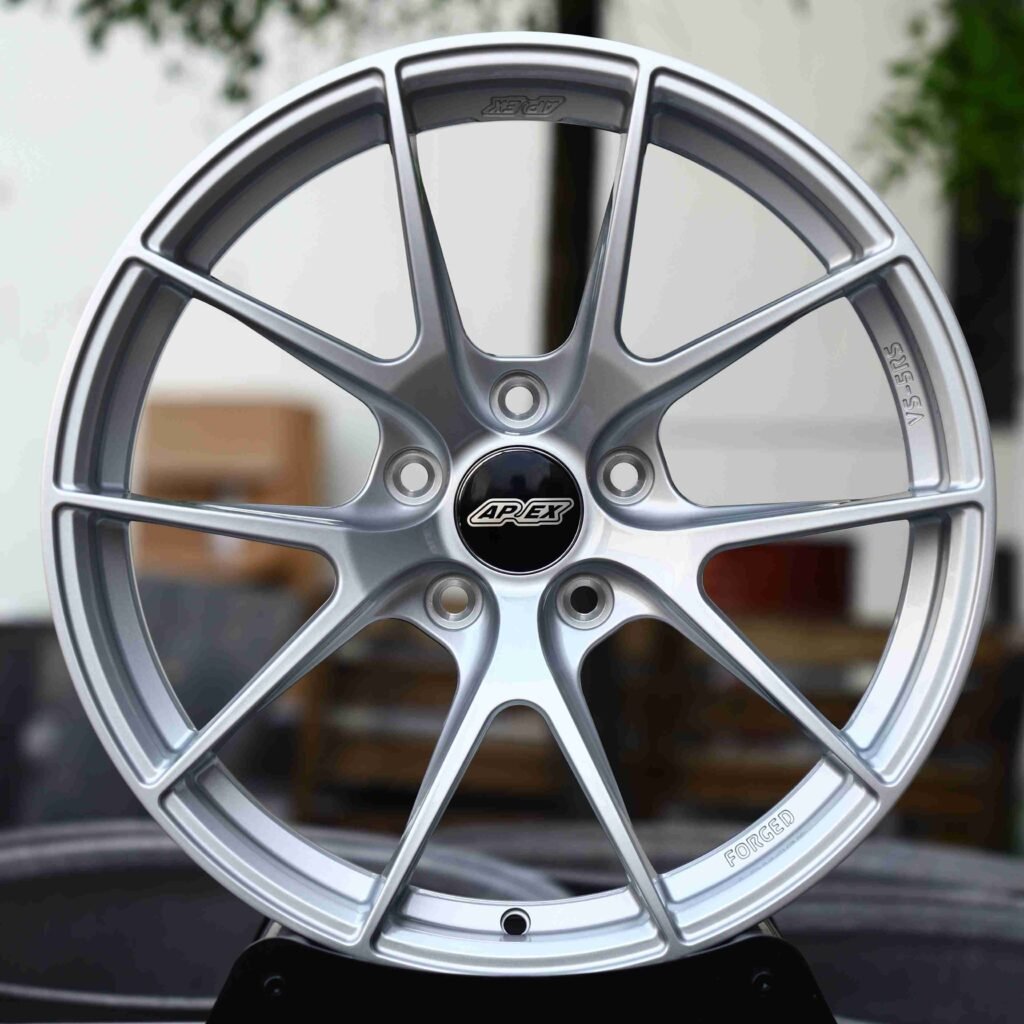 Toyota GR86 wheels – VS-5RS Matte Silver 5 Y-Spoke (APEX VS-5RS-Style), front view