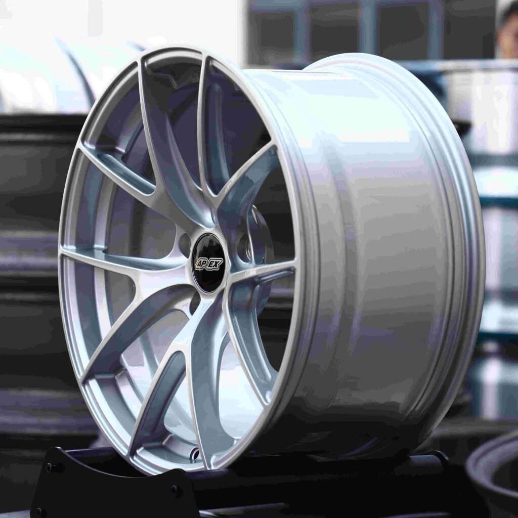 5x100 wheels – VS-5RS Matte Silver 5 Y-Spoke (APEX VS-5RS-Style), side view