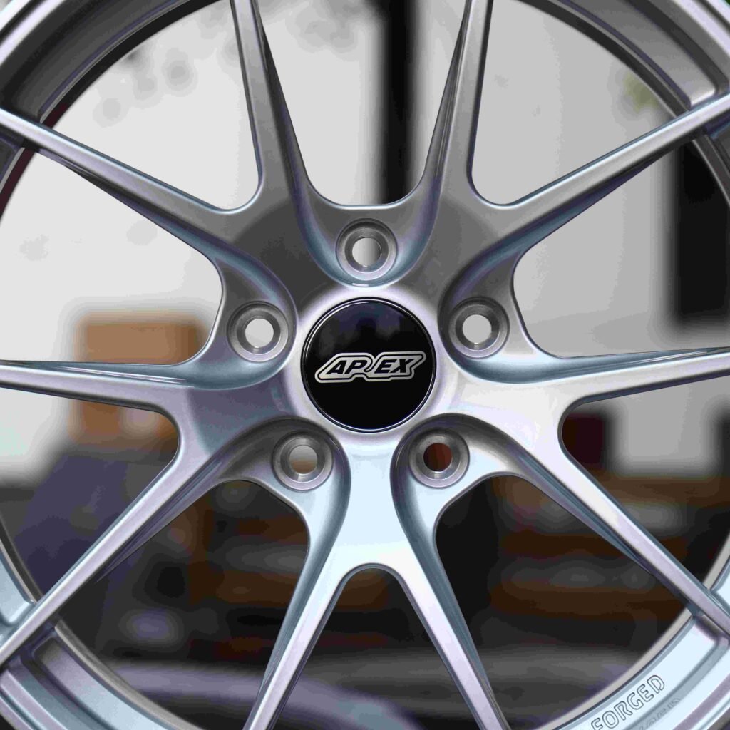 BMW M3 F80 wheels – VS-5RS Matte Silver 5 Y-Spoke (APEX VS-5RS-Style), lip and barrel detail
