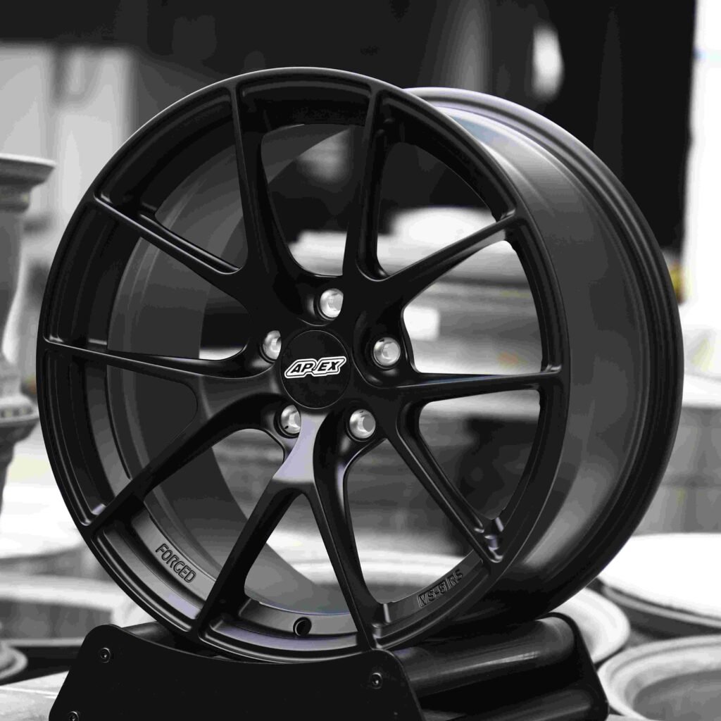 BMW 3 Series F30 wheels – VS-5RS Matte Silver 5 Y-Spoke (APEX VS-5RS-Style), angled view