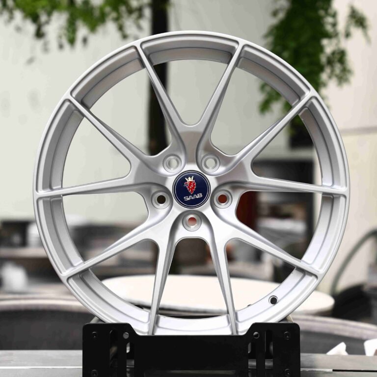 Saab 9-3 wheels – VS-5RS Matte Silver 5 Y-Spoke (APEX VS-5RS-Style), front view
