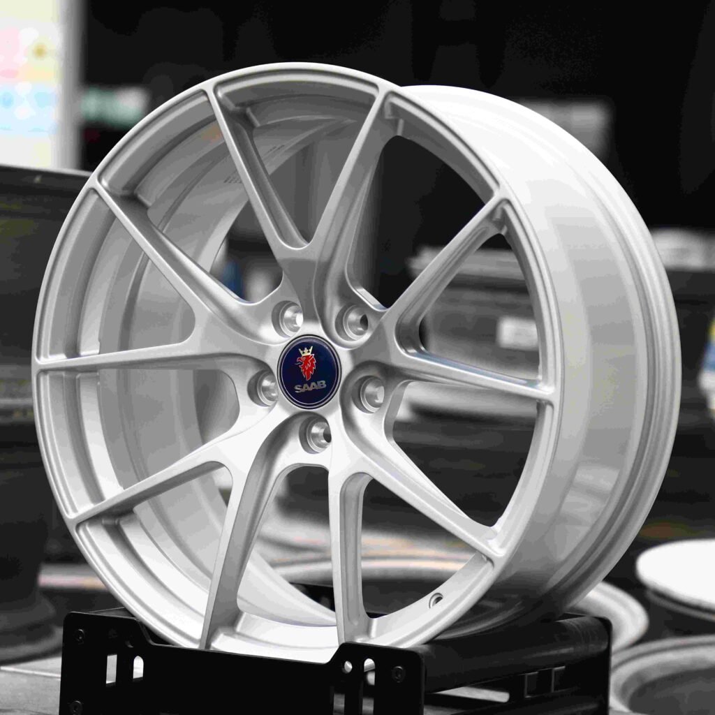 APEX VS-5RS Matte Silver 5 Y-Spoke Forged Wheels - Saab 9-3 / Saab 9-5 Fitment (5-Lug) view 2