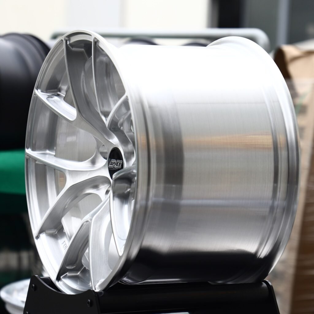 5x130 wheels – Brushed Silver 5 Y-Spoke Concave (APEX VS-5RS-Style), side view