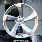 Audi OEM-Style Brushed Silver Directional 5-Spoke Forged Wheels – Audi A4 / A6 Fitment (5-Lug)