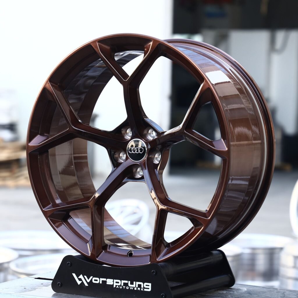 Audi A6 wheels – Candy Brown 5 Y-Spoke (Audi OEM-Style), angled view