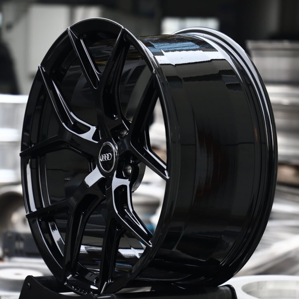 Audi RS3 8Y wheels – Gloss Black 5 Y-Spoke (Audi OEM-Style), lip and barrel detail
