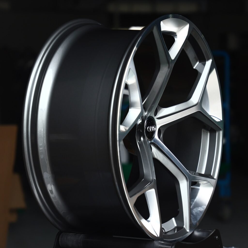 5x112 wheels – Gunmetal Machined 5 Y-Spoke (Audi OEM-Style), side view