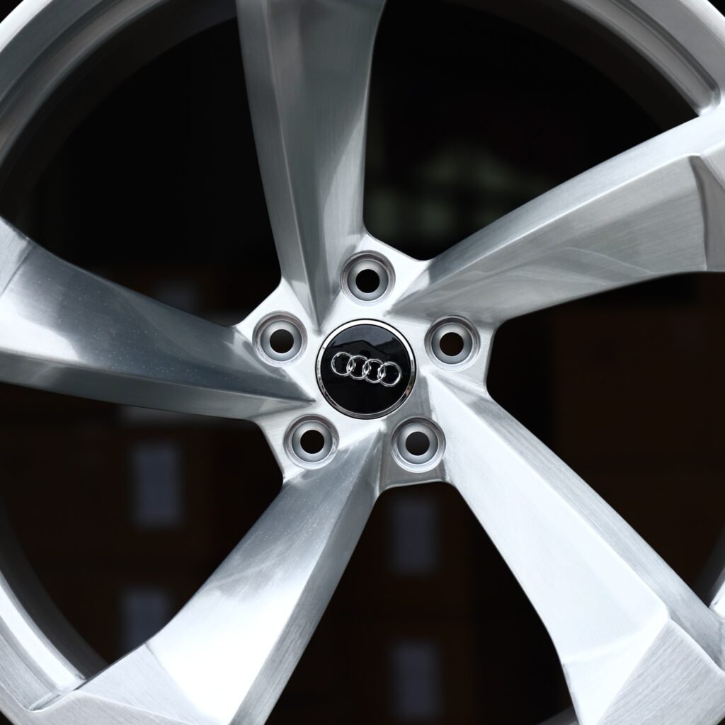 Audi RS3 8Y wheels – Hyper Silver 5-Spoke Rotor (Audi OEM-Style), lip and barrel detail