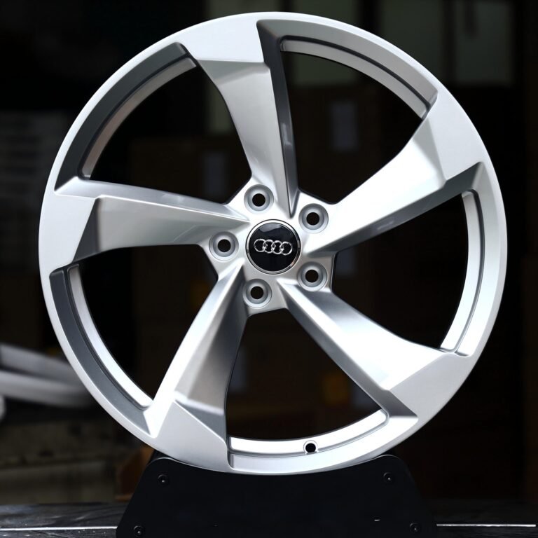 Audi A4 wheels – Hyper Silver 5-Spoke Rotor (Audi OEM-Style), front view