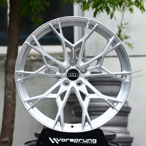 Audi A4 wheels – Hyper Silver Mesh Multi-Spoke (Audi OEM-Style), front view