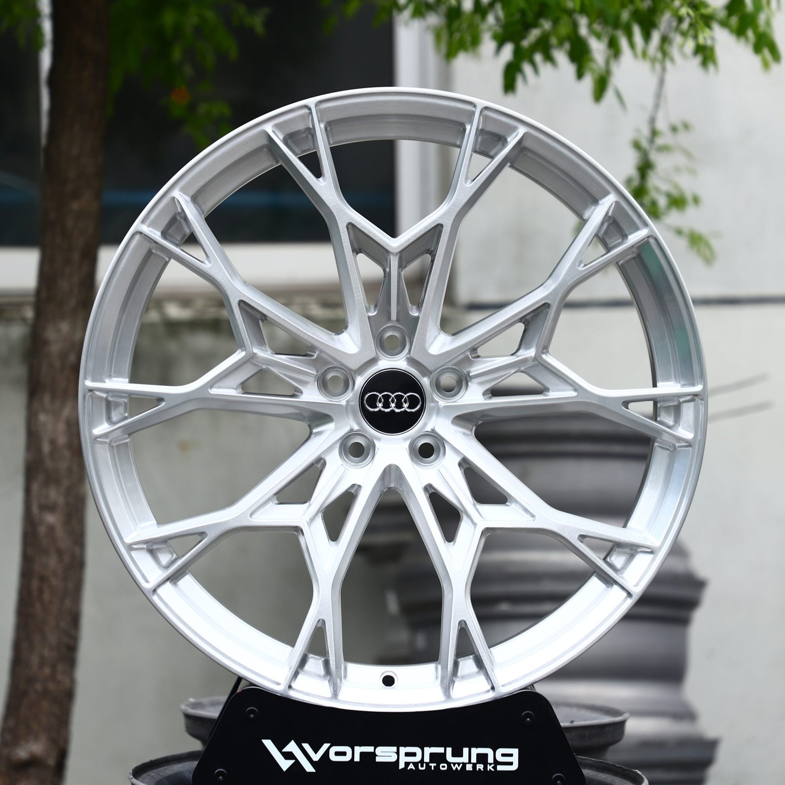 Audi A4 wheels – Hyper Silver Mesh Multi-Spoke (Audi OEM-Style), front view