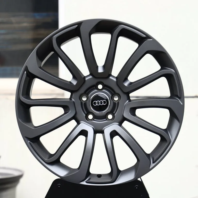 Audi OEM-Style Matte Gunmetal Multi-Spoke Forged Wheels – Audi A4 / A6, front view