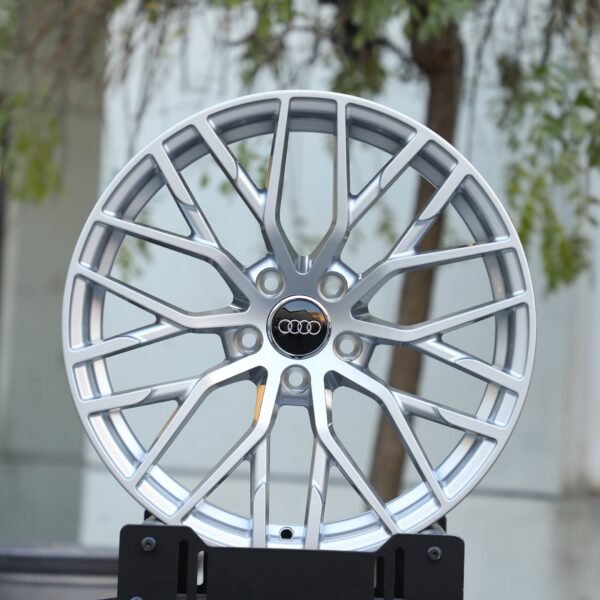 Audi A6 wheels – Bright Silver 10 Y-Spoke, front view