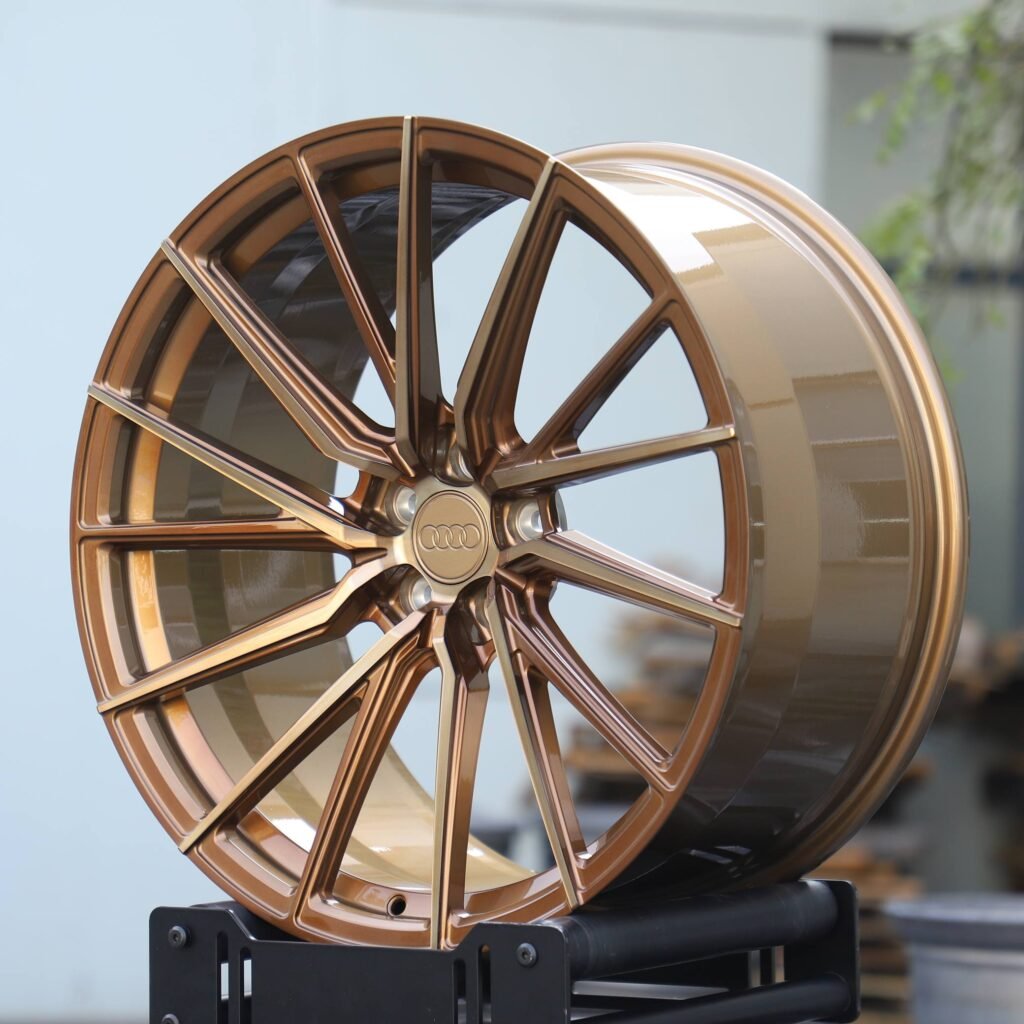 Audi A4 wheels – Bronze Gold 5 Y-Spoke, angled view