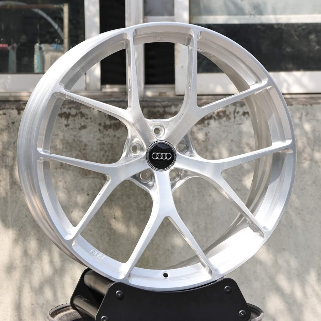 Audi Style Brushed Silver 5 Y-Spoke Forged Wheels - Audi A6 / Audi A4 Fitment (5-Lug) view 2