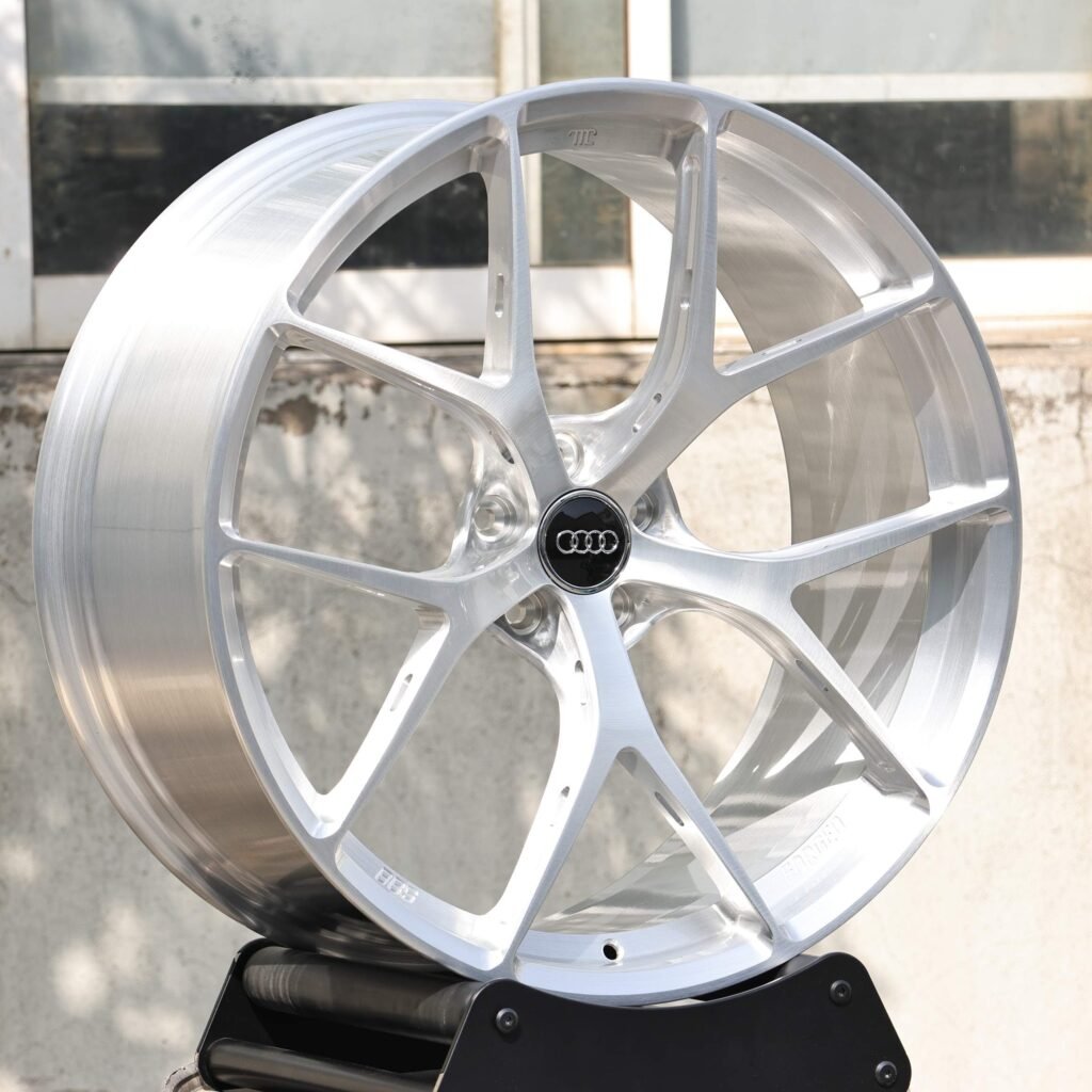 Audi Style Brushed Silver 5 Y-Spoke Forged Wheels - Audi A6 / Audi A4 Fitment (5-Lug) view 3