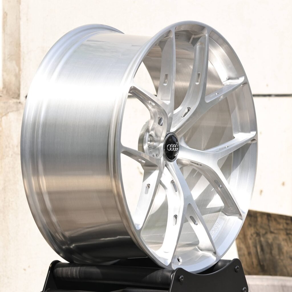 Audi Style Brushed Silver 5 Y-Spoke Forged Wheels - Audi A6 / Audi A4 Fitment (5-Lug) view 4