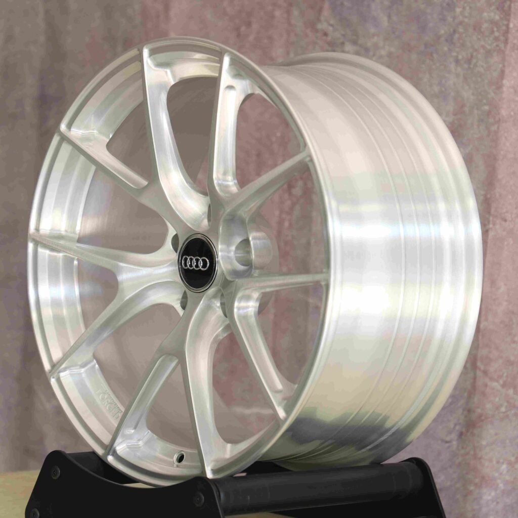 Audi RS3 8Y wheels – Brushed Silver 5 Y-Spoke, lip and barrel detail