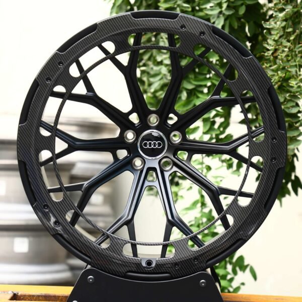 Audi A6 wheels – Carbon Black 5-Spoke, front view