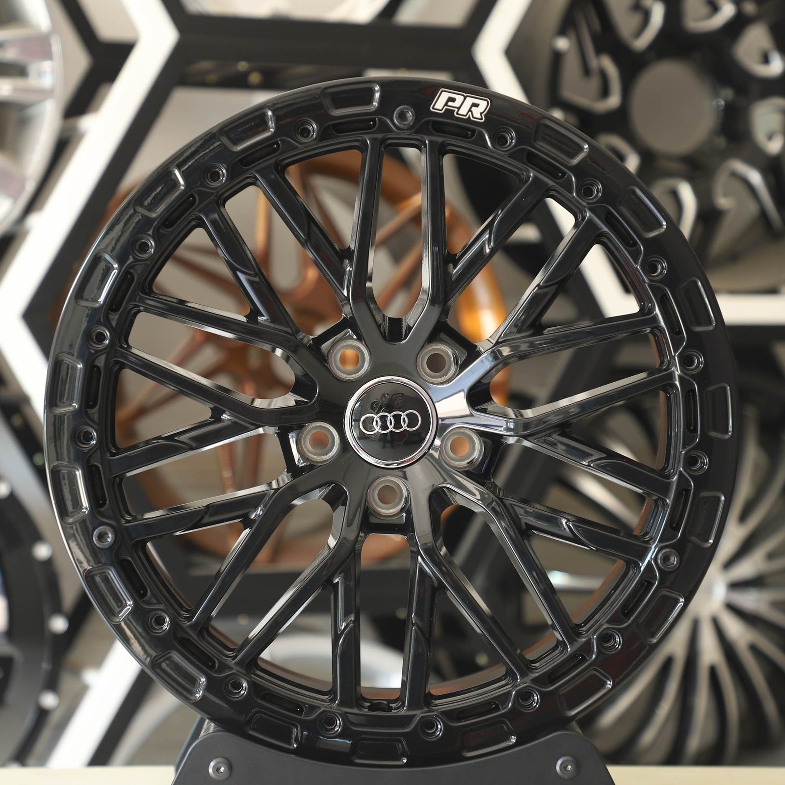 Audi A4 B9 wheels – Custom Finish 10 Y-Spoke Beadlock (Audi OEM-Style), front view