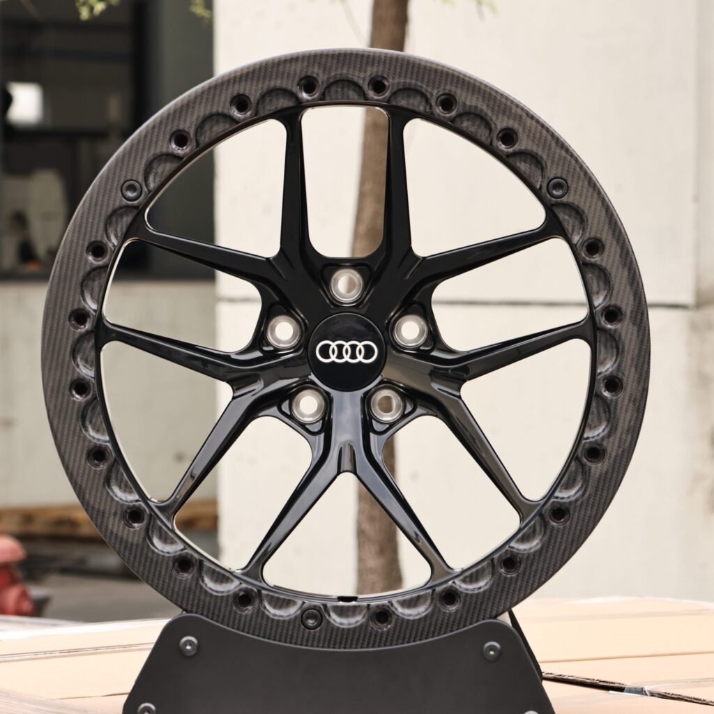 Audi Style Custom Finish 5 Y-Spoke Carbon Fibre Beadlock Forged Wheels – Audi A6 / Audi A4 Fitment (5-Lug)