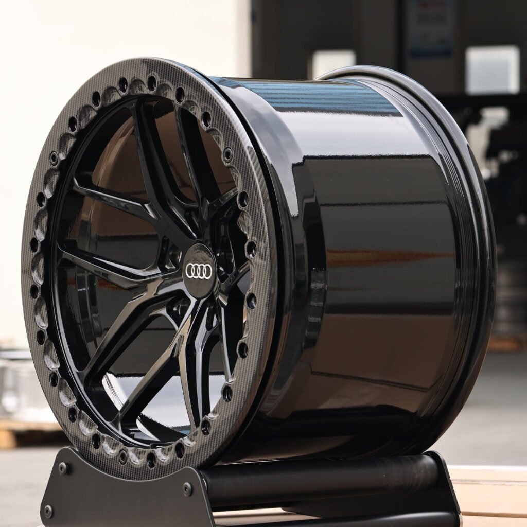Audi Style Custom Finish 5 Y-Spoke Carbon Fibre Beadlock Forged Wheels - Audi A6 / Audi A4 Fitment (5-Lug) view 4