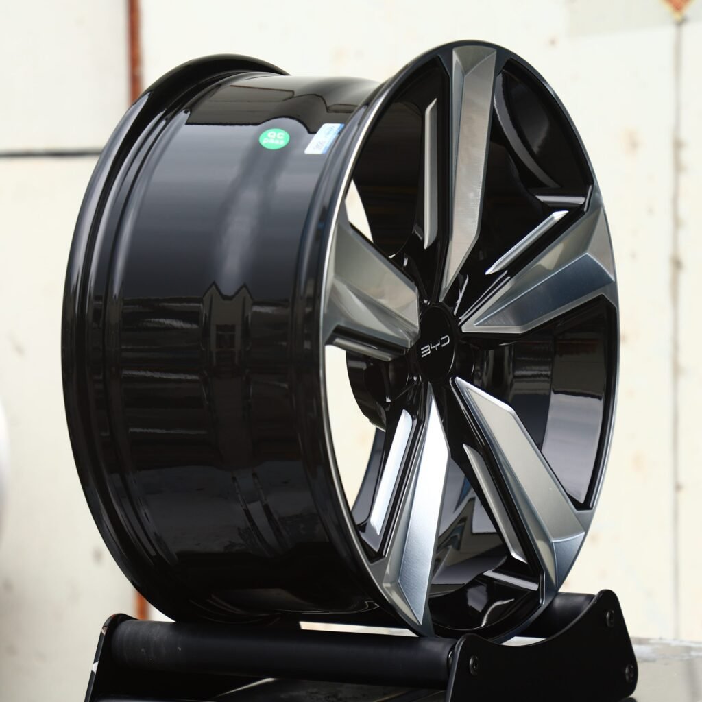 5x120 wheels – Gloss Black 5-Spoke (BYD OEM-Style), side view