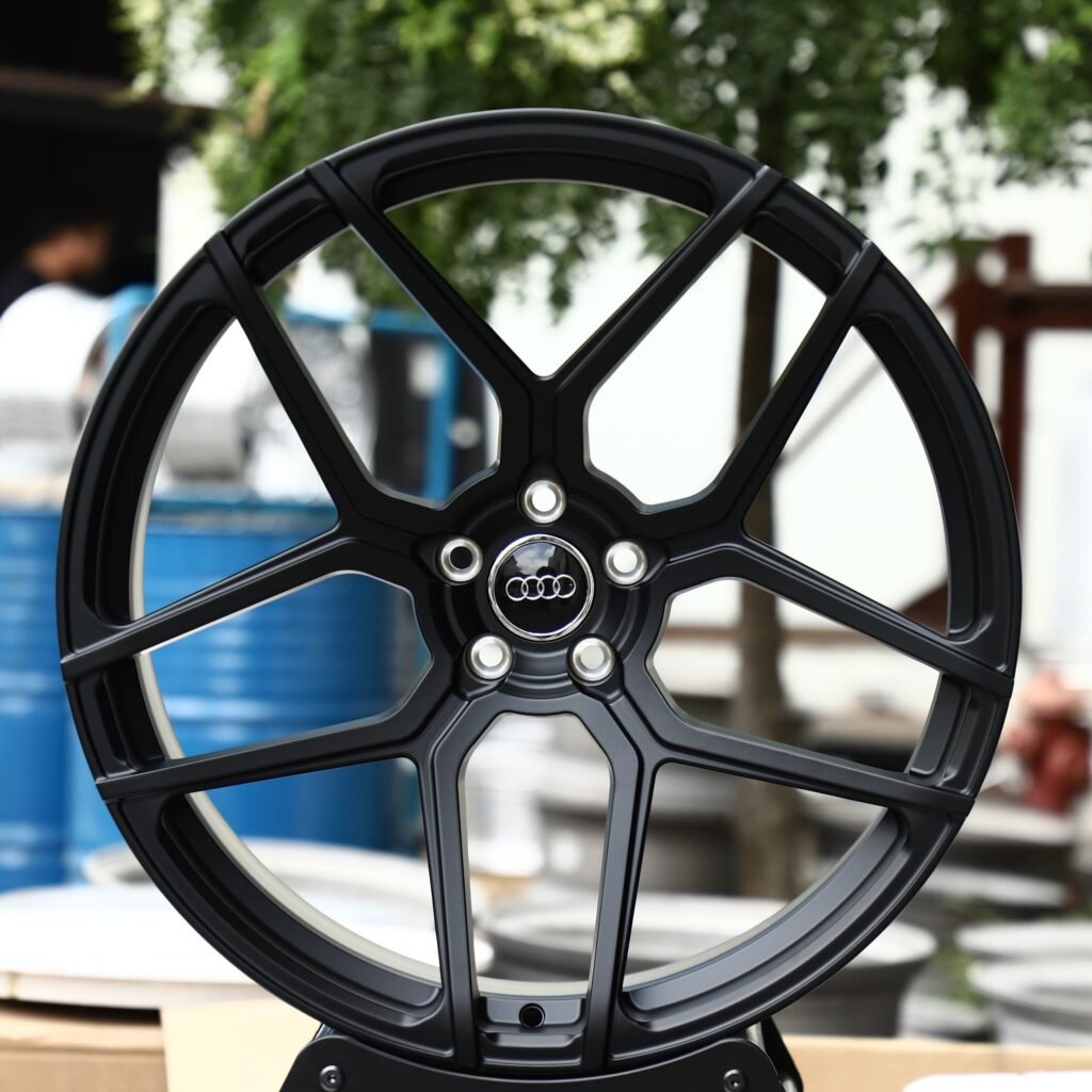 Audi A6 wheels – Gloss Black 5 Y-Spoke, front view