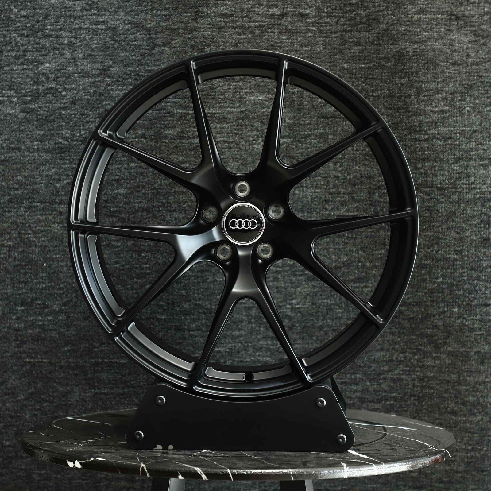 Audi A6 wheels – Gloss Black 5 Y-Spoke, front view