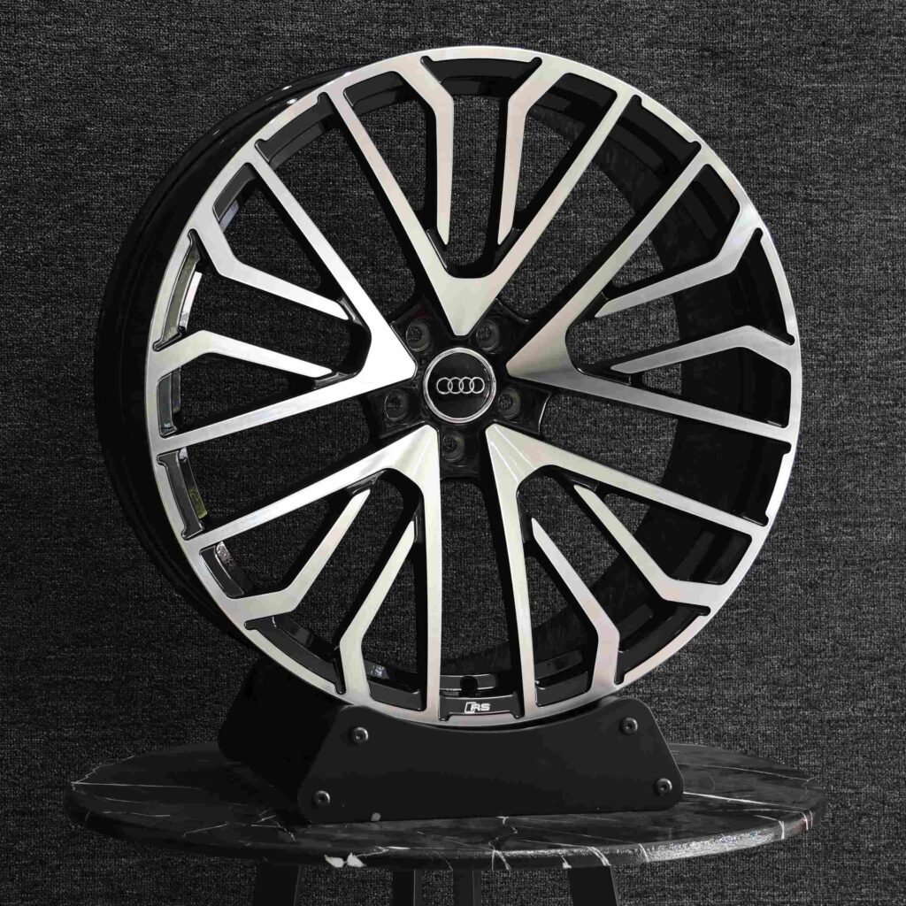 Audi Style Gloss Black Split-Spoke Machined Face Forged Wheels - Audi A6 / Audi Q7 Fitment (5-Lug) view 2