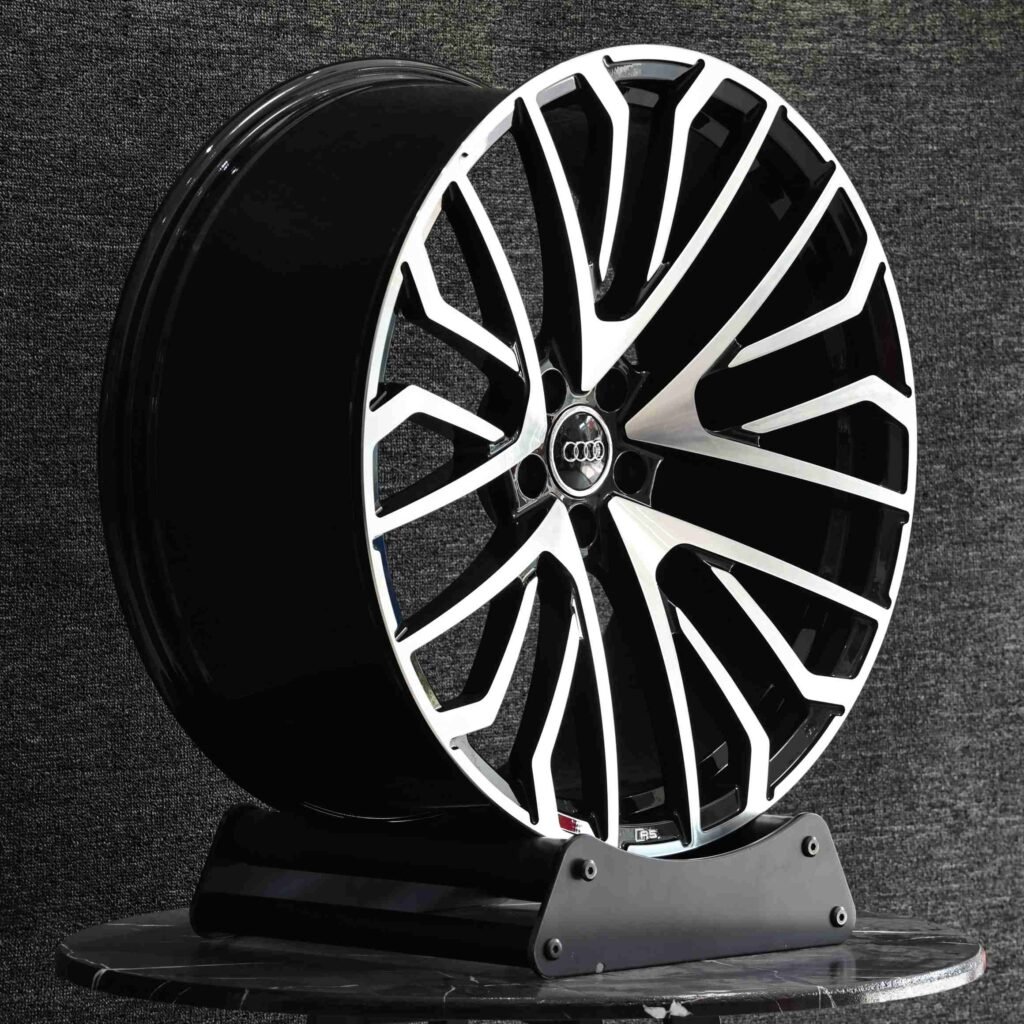 Audi Style Gloss Black Split-Spoke Machined Face Forged Wheels - Audi A6 / Audi Q7 Fitment (5-Lug) view 3