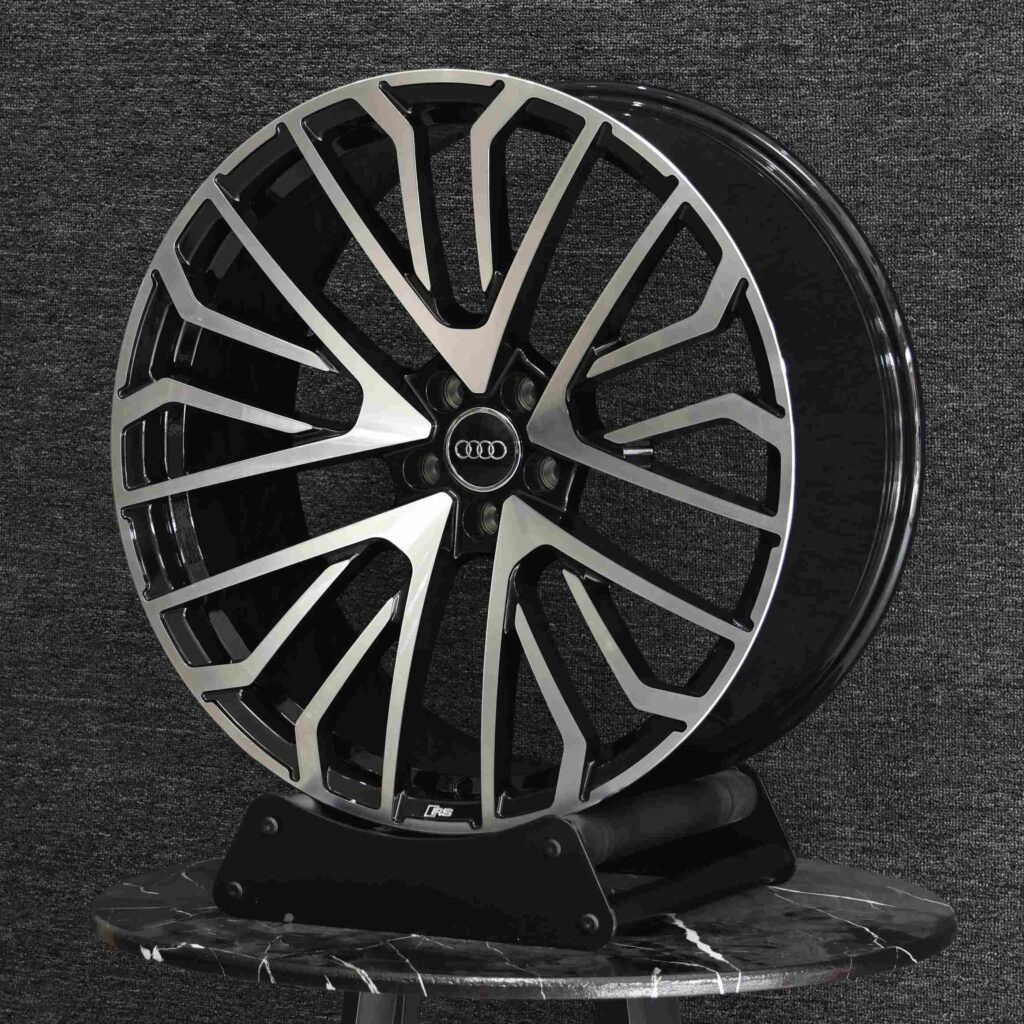 Audi Style Gloss Black Split-Spoke Machined Face Forged Wheels - Audi A6 / Audi Q7 Fitment (5-Lug) view 4