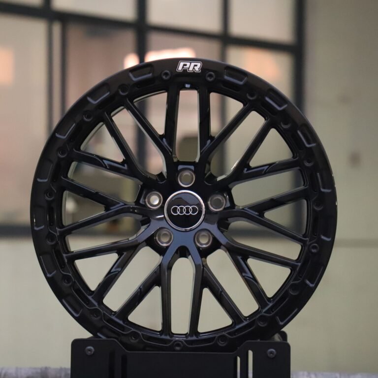 Ford Mustang wheels – Gloss Black Wide Lip Racing, front view