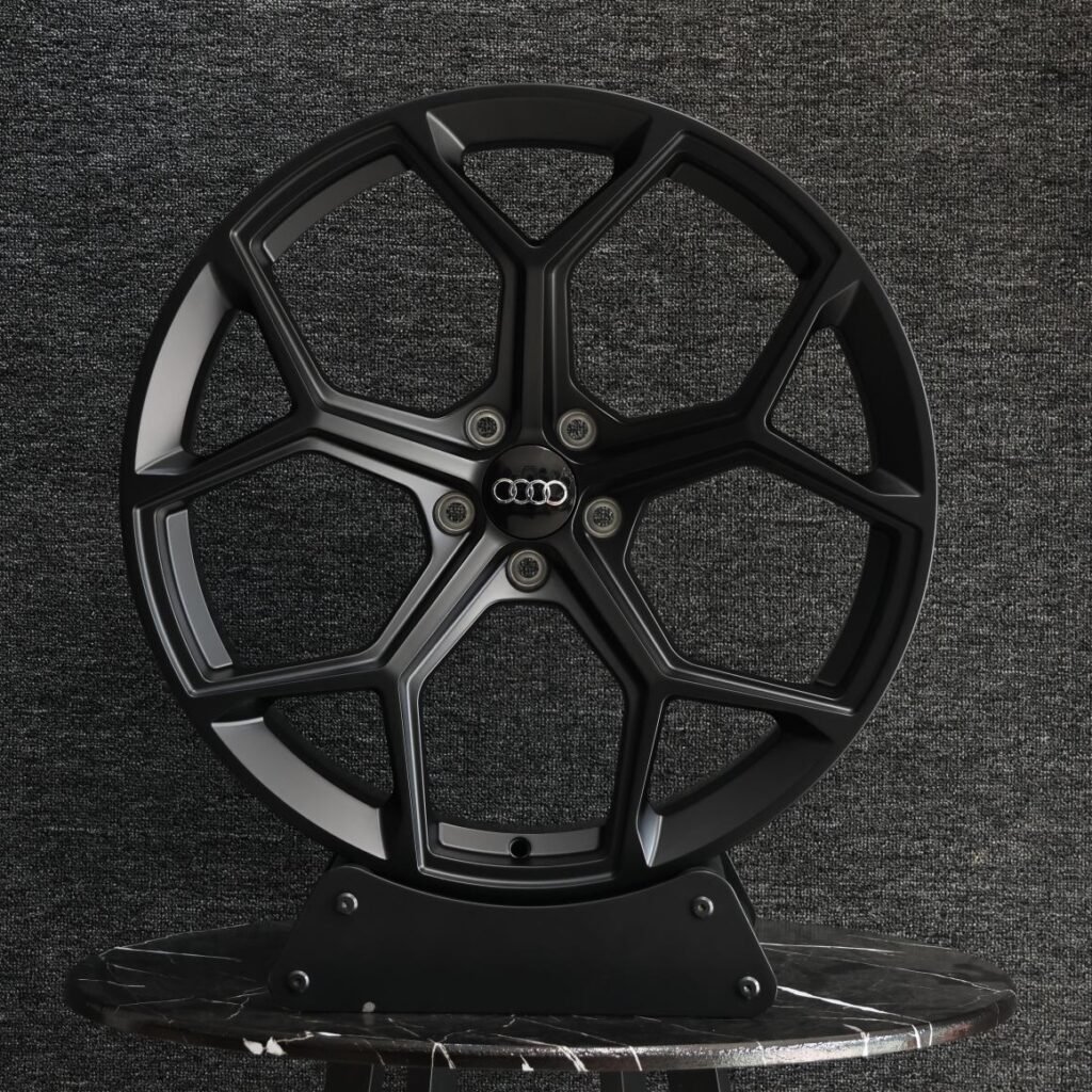 Audi Style Matte Black 5 Y-Spoke Forged Wheels - Audi A6 / Audi A4 Fitment (5-Lug) Monoblock forged wheel