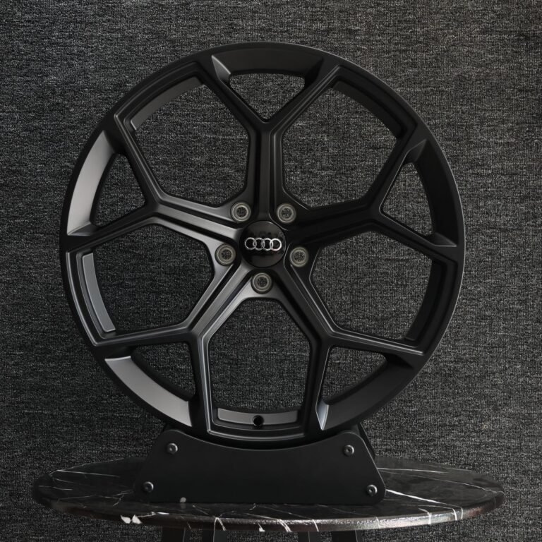 Audi A6 wheels – Matte Black 5 Y-Spoke, front view