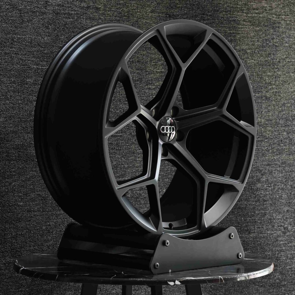 Audi Style Matte Black 5 Y-Spoke Forged Wheels - Audi A6 / Audi A4 Fitment (5-Lug) view 3