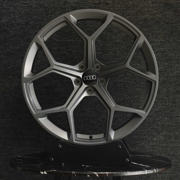 Audi A6 wheels – Matte Light Gunmetal 5 Y-Spoke, front view