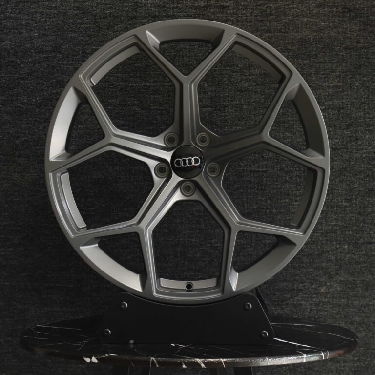 Audi A6 wheels – Matte Light Gunmetal 5 Y-Spoke, front view