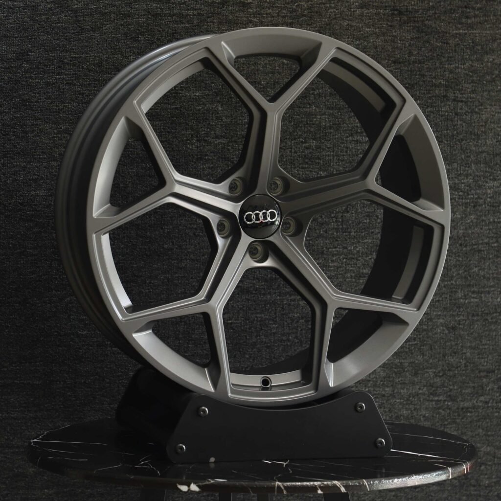 Audi Style Matte Light Gunmetal 5 Y-Spoke Forged Wheels - Audi A6 / Audi A4 Fitment (5-Lug) view 2