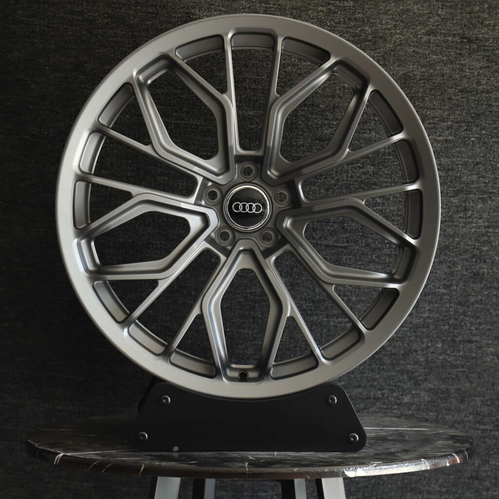 Audi Style Matte Silver 10 Y-Spoke Forged Wheels - Audi A6 / Audi A8 Fitment (5-Lug) Monoblock forged wheel