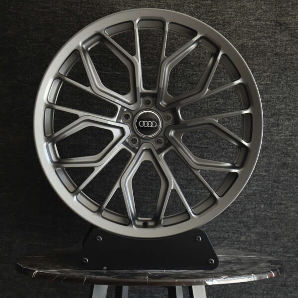 Audi A6 wheels – Matte Silver 10 Y-Spoke, front view