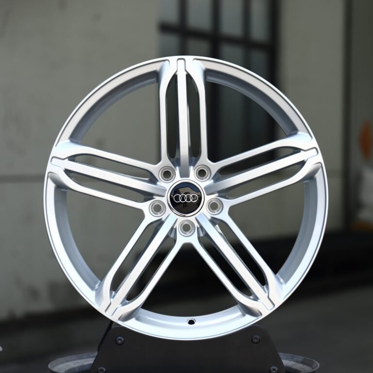 Audi A6 wheels – Matte Silver 5-Spoke, front view