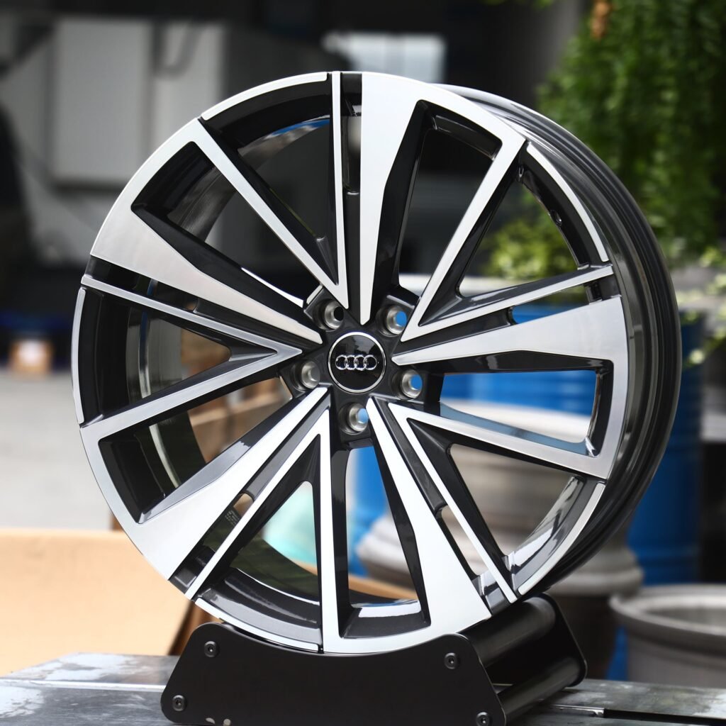 Audi Style Metallic Gray 5-Spoke Machined Face Forged Wheels - Audi A6 / Audi A4 Fitment (5-Lug) view 2
