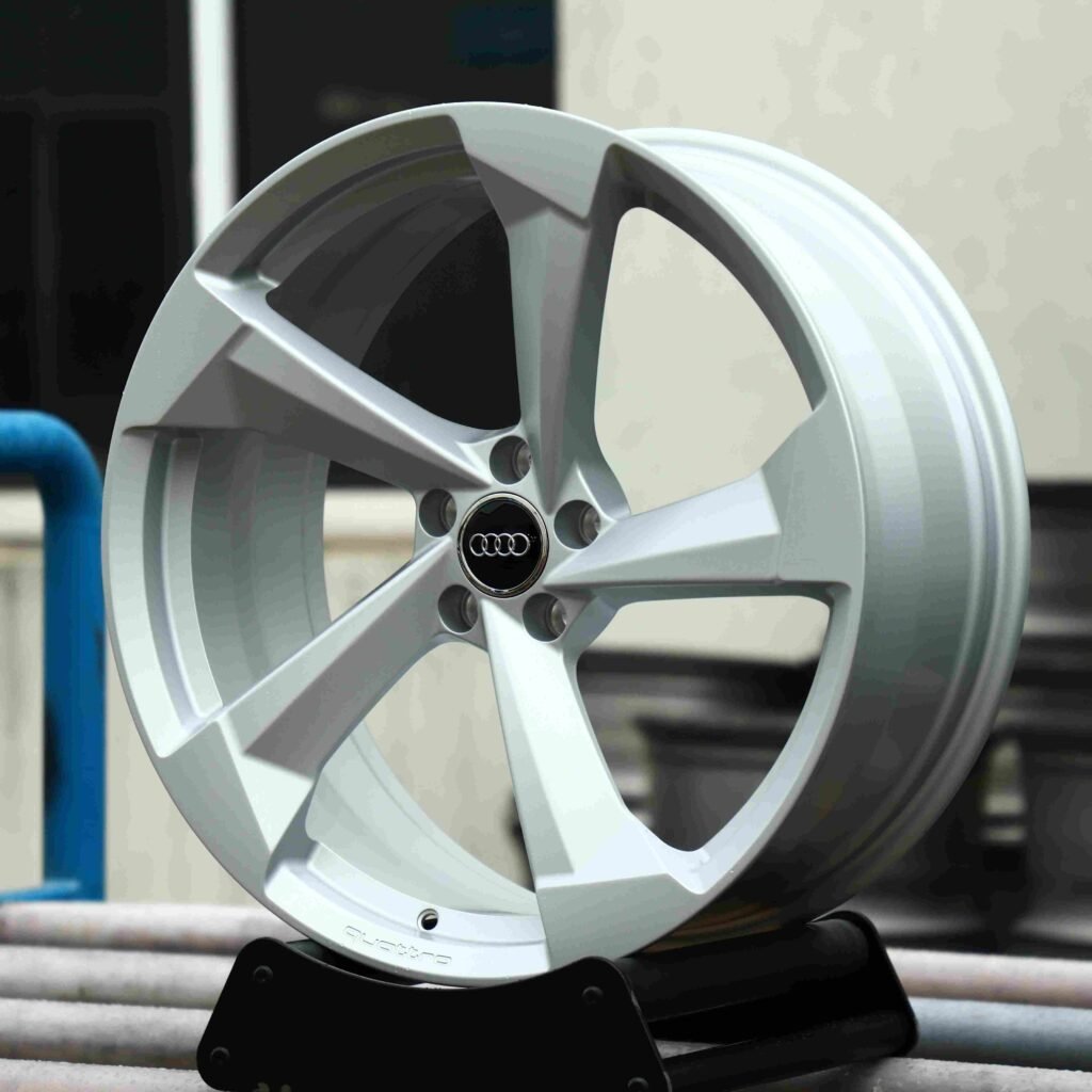Audi A4 wheels – Silver / Gray Directional, angled view