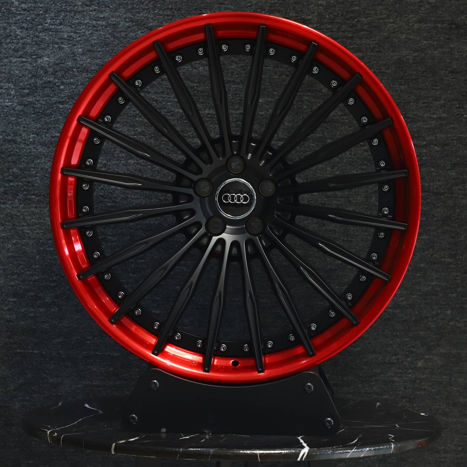 Audi A6 wheels – Transparent Red 2-Piece, front view