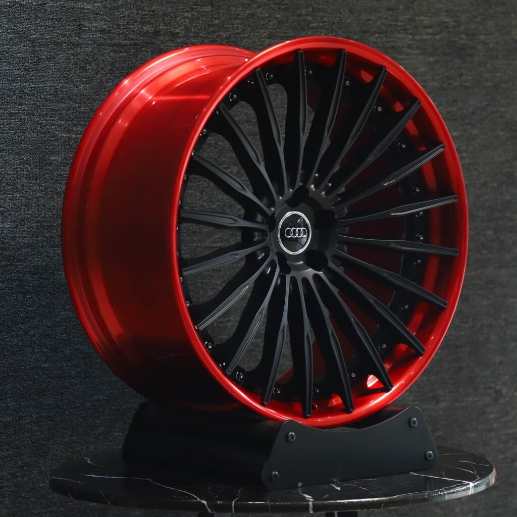 5x112 wheels – Transparent Red 2-Piece, side view