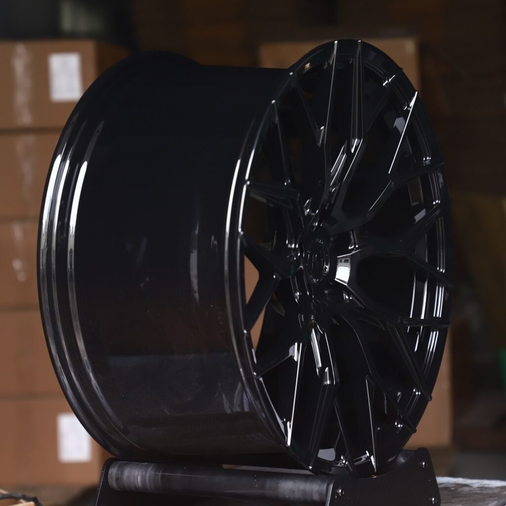 5x130 wheels – Gloss Black Machined Mesh (Avant Garde-Style), side view
