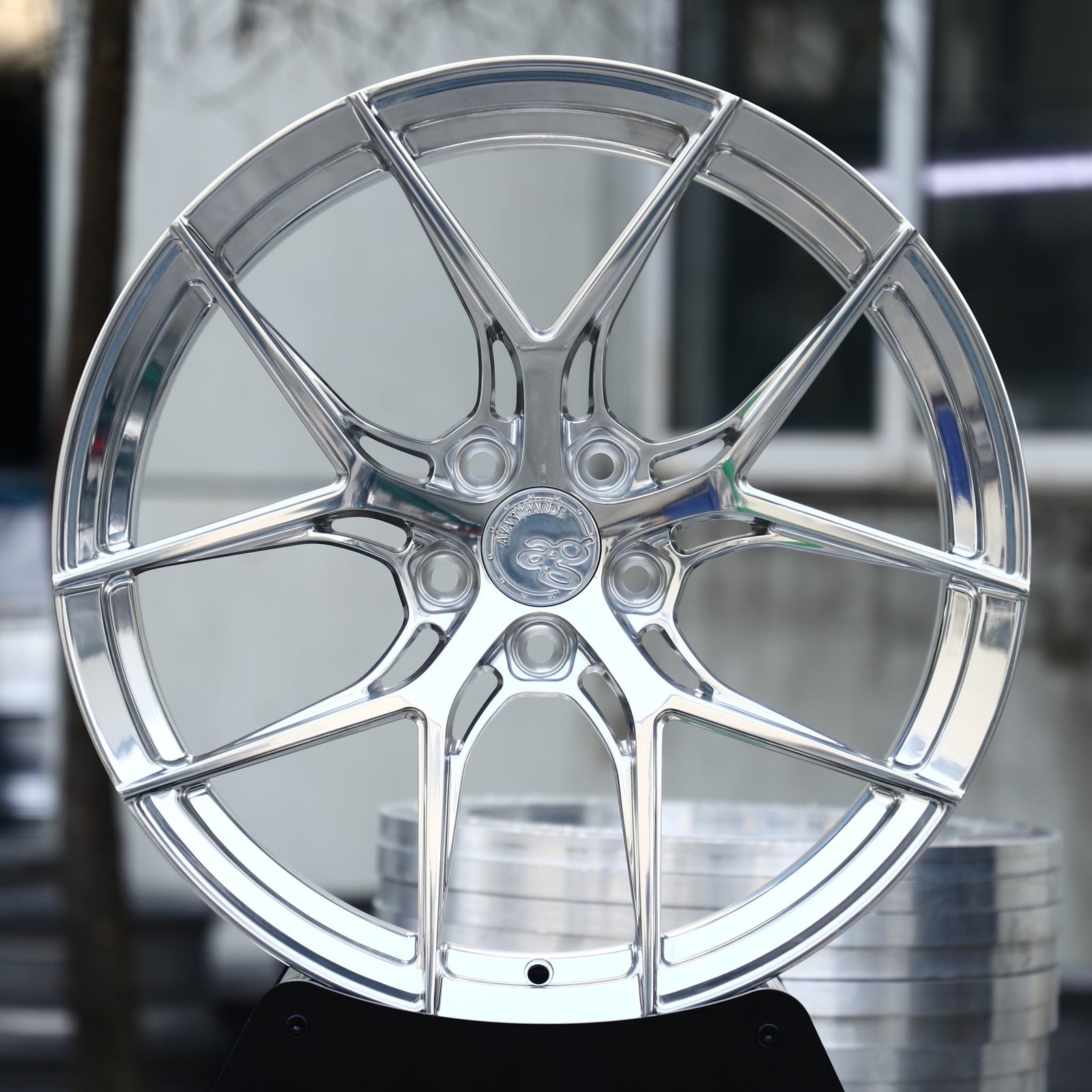 Porsche 911 wheels – Mirror Polished 5 Y-Spoke (Avant Garde-Style), front view